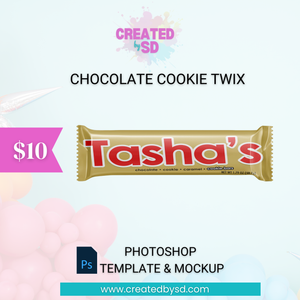 Chocolate Cookie Twix Template & Mockup