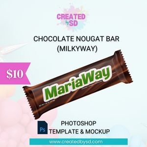 Chocolate Nougat Bar Template & Mockup