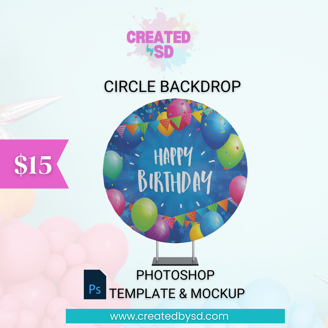 Circle Backdrop Template & Mockup