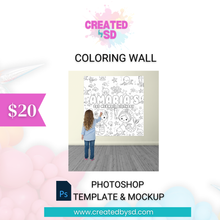 Load image into Gallery viewer, Coloring Wall Template &amp; Mockup
