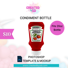 Load image into Gallery viewer, Condiment Bottle Template &amp; Mockup
