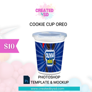 Cookie Cup Oreo Template & Mockup