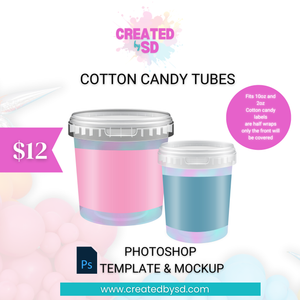 Cotton Candy Tubes Template & Mockup