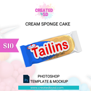 Cream Sponge Cake Template & Mockup