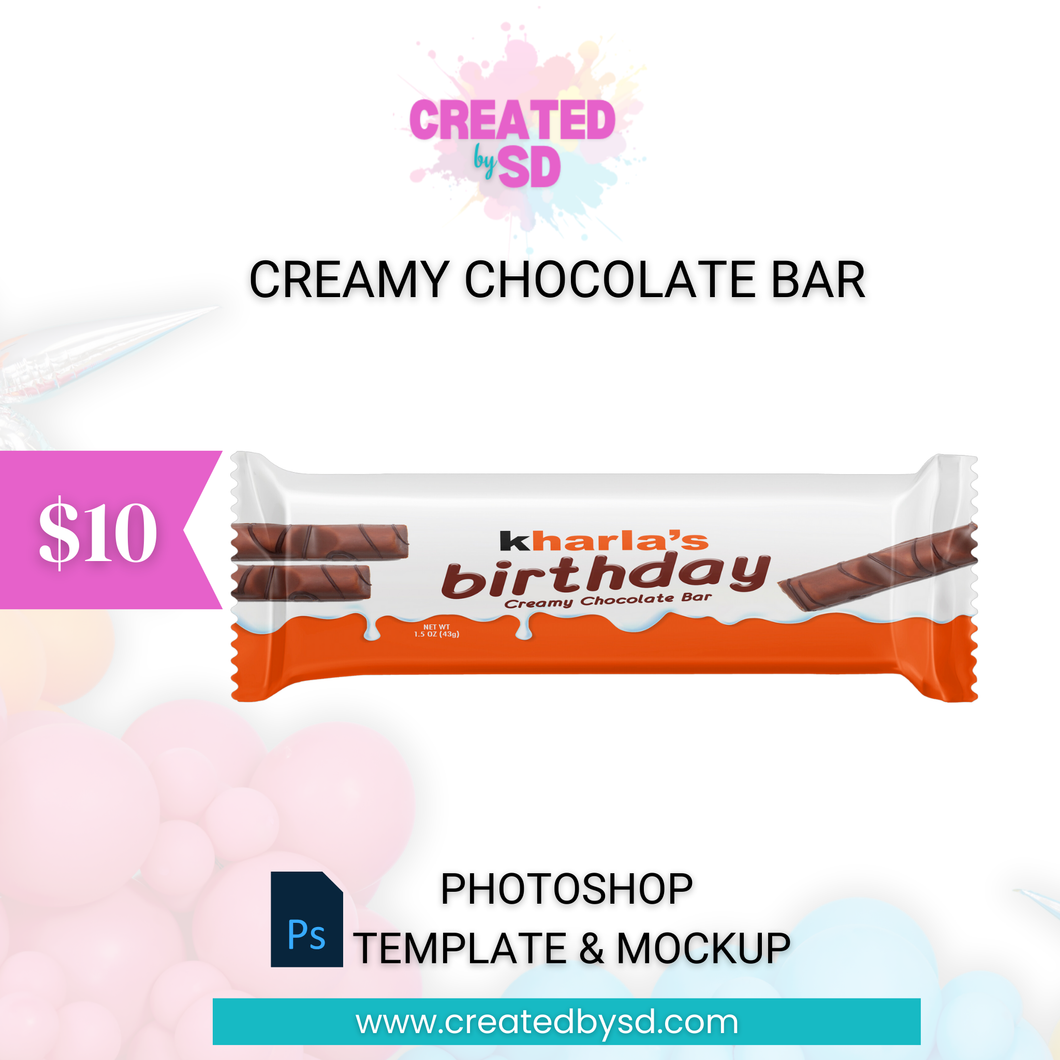 Creamy Chocolate Bar Template & Mockup