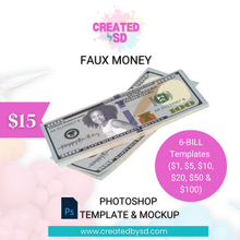 Load image into Gallery viewer, Faux Money Template &amp; Mockup
