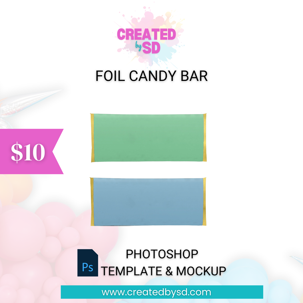 Foil Candy Bar Template & Mockup