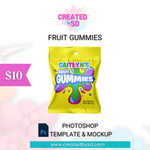 Load image into Gallery viewer, Fruit Gummies Template &amp; Mockup
