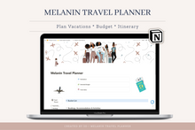 Load image into Gallery viewer, Notion travel planner for Black women Notion travel planner template Notion trip organizer and itinerary planner Travel journal itinerary
