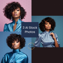 Load image into Gallery viewer, Professional AI black women stock photos for business presentations High-resolution African American women in artificial intelligence stock images Diverse AI female images for digital marketing and branding
