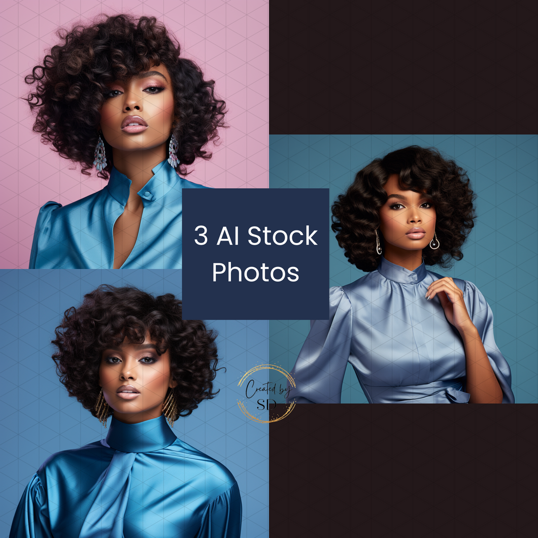 Professional AI black women stock photos for business presentations High-resolution African American women in artificial intelligence stock images Diverse AI female images for digital marketing and branding