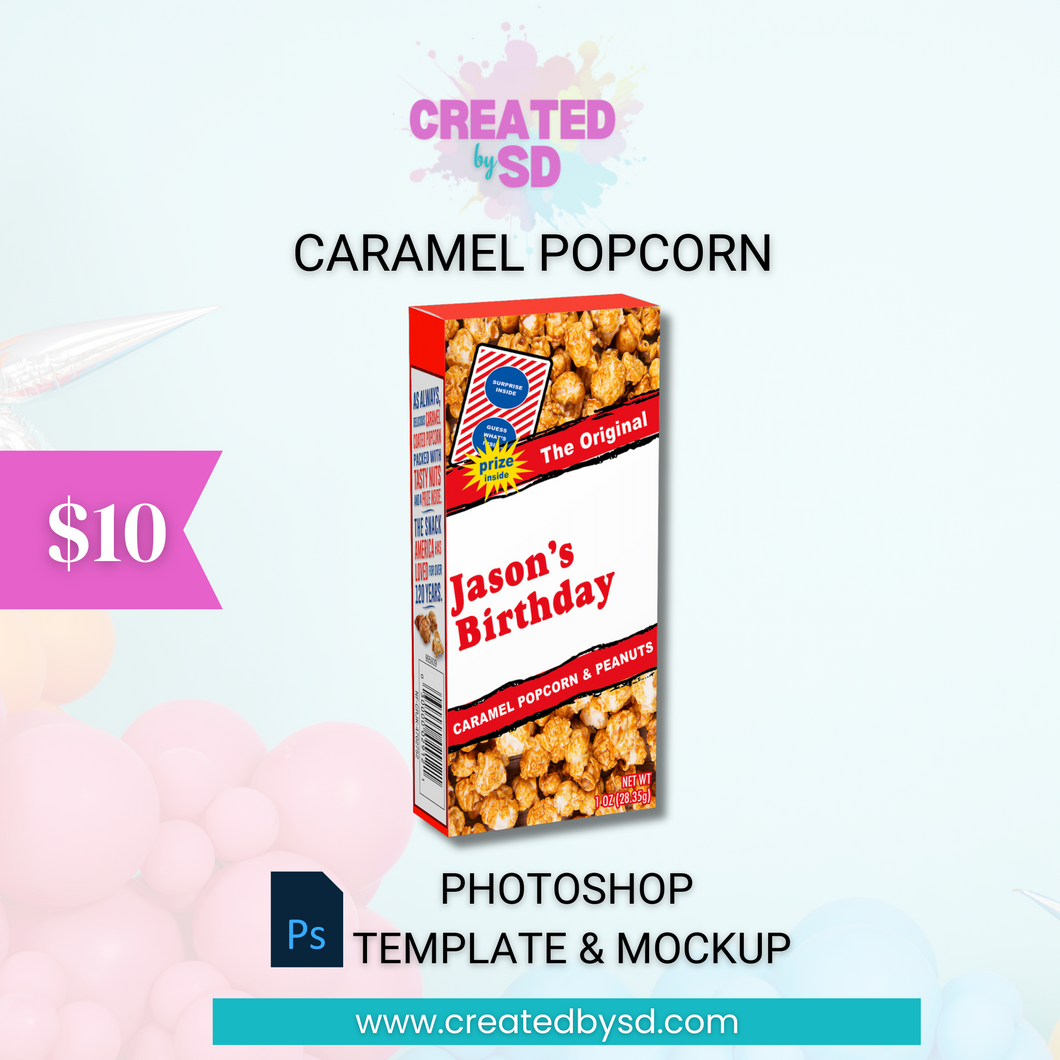 Caramel Popcorn Template & Mockup