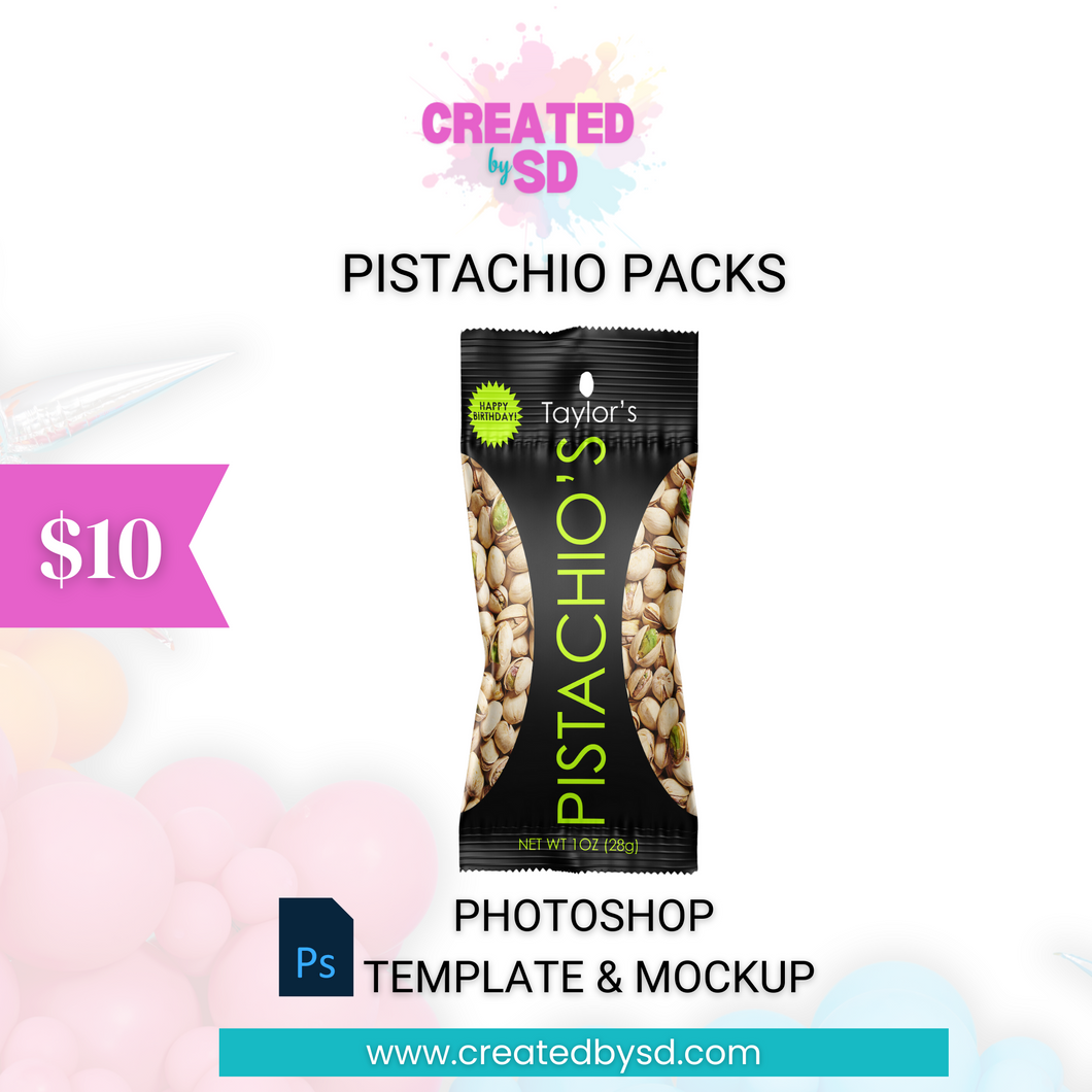 Pistachio Packs Template & Mockup