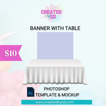 Load image into Gallery viewer, Banner with Table Template &amp; Mockup
