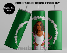 Load image into Gallery viewer, Green and pink aka sublimation tumbler wrap png
