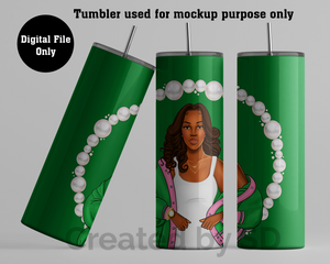 Green and pink aka sublimation tumbler wrap png