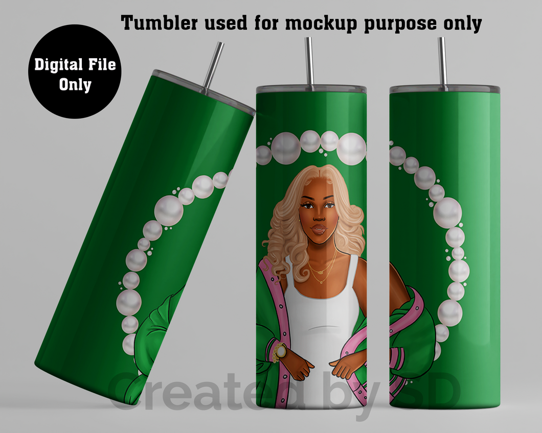 Green and pink sublimation aka tumbler wrap