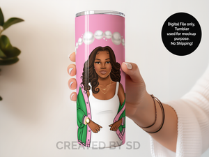 alpha kappa alpha tumbler cup digital design