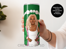 Load image into Gallery viewer, aka paraphernalia aka tumbler wrap png pink and green 
