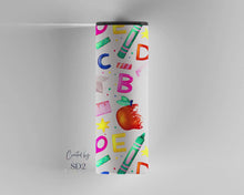 Load and play video in Gallery viewer, Teacher Life tumbler sublimation Teacher Appreciation gift 20oz skinny tumbler sublimation design teacher nutrition facts messy bun
