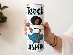 Teacher Sublimation Tumbler Wrap png